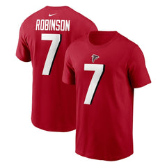 Bijan Robinson Atlanta Falcons Player Name & Number T-Shirt Red