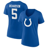 Anthony Richardson Indianapolis Colts Women's Icon Name & Number V-Neck T-Shirt Royal