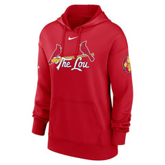 St. Louis Cardinals Nike Women's 2024 City Connect Authentic Collection Practice Performance Pullover Hoodie - Red Hoodies