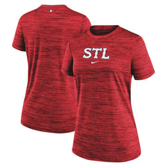 St. Louis Cardinals Nike Women's 2024 City Connect Authentic Collection Practice Velocity T-Shirt - Red T-shirts