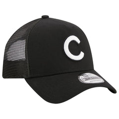 Chicago Cubs New Era A-Frame 9FORTY Trucker Adjustable Hat - Black Hats