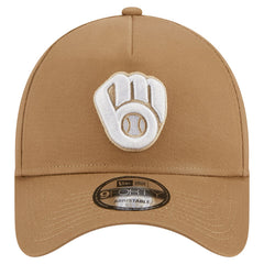 Milwaukee Brewers New Era A-Frame 9FORTY Adjustable Hat - Khaki Hats