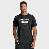Baltimore Orioles Nike Stacked Tri-Blend T-Shirt - Heather Black T-shirts