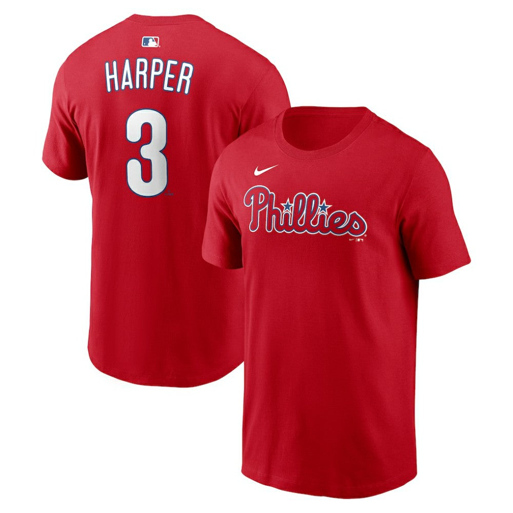 Bryce Harper Philadelphia Phillies Nike Name & Number T-Shirt - Red T-shirts
