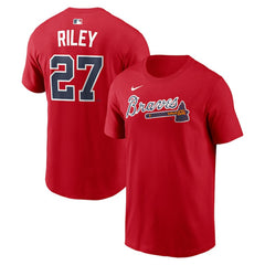 Austin Riley Atlanta Braves Nike Home Name & Number T-Shirt - Red T-shirts