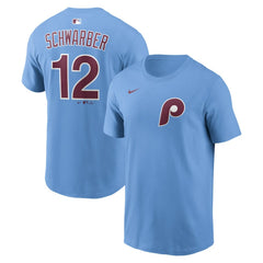 Kyle Schwarber Philadelphia Phillies Nike Name & Number T-Shirt - Light Blue T-shirts