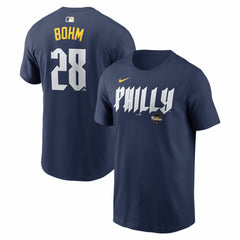 Alec Bohm Philadelphia Phillies Nike City Connect Name & Number T-Shirt - Navy T-shirts