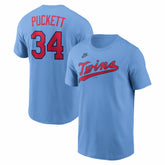 Kirby Puckett Minnesota Twins Nike Cooperstown Collection Name & Number T-Shirt - Light Blue T-shirts