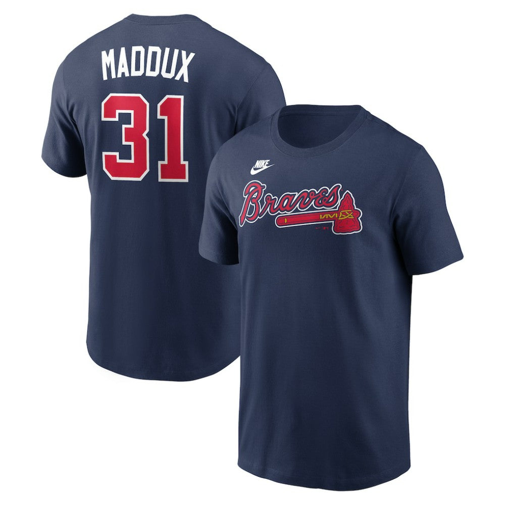 Greg Maddux Atlanta Braves Nike Cooperstown Collection Name & Number T-Shirt - Navy T-shirts