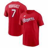 Ivan Rodriguez Texas Rangers Nike Cooperstown Collection Name & Number T-Shirt - Red T-shirts