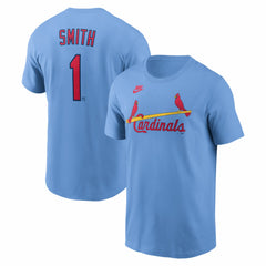 Ozzie Smith St. Louis Cardinals Nike Cooperstown Collection Name & Number T-Shirt - Light Blue T-shirts