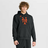 New York Mets Nike Cooperstown Collection Logo Club Hoodie - Black Hoodies