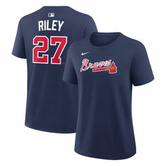 Austin Riley Atlanta Braves Nike Women's Name & Number T-Shirt - Navy T-shirts