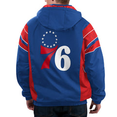Philadelphia 76ers Starter Home Team Hoodie Half-Zip Jacket Royal