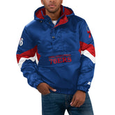 Philadelphia 76ers Starter Force Play Satin Hoodie Half-Zip Jacket Royal