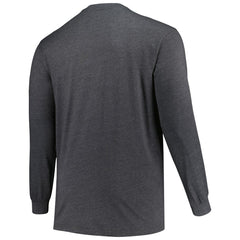 Tampa Bay Buccaneers Profile Big & Tall Throwback Long Sleeve T-Shirt Heather Charcoal