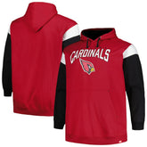 Arizona Cardinals Profile Big & Tall Trench Battle Pullover Hoodie Cardinal