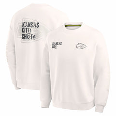 Kansas City Chiefs Oversized Type Play Multi Sweatshirt Cream