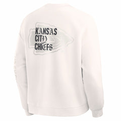 Kansas City Chiefs Oversized Type Play Multi Sweatshirt Cream