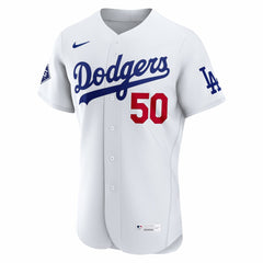 Mookie Betts Los Angeles Dodgers Nike Home Authentic Sponsor Patch Jersey - White Jerseys