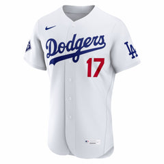 MLB Shohei Ohtani Los Angeles Dodgers Nike Home Authentic Sponsor Patch Jersey - White