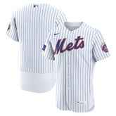 MLB New York Mets Nike Home Sponsor Patch Authentic Jersey - White