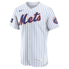 MLB New York Mets Nike Home Sponsor Patch Authentic Jersey - White