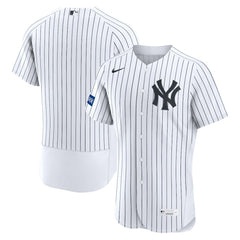 MLB New York Yankees Nike Home Sponsor Patch Authentic Jersey - White
