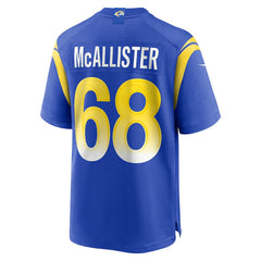 NFL Mike McAllister Los Angeles Rams Home Game Jersey - Royal