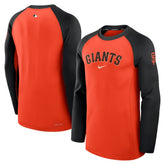 San Francisco Giants Nike Authentic Collection Game Time Dri-FIT Raglan Long Sleeve T-Shirt - Orange/Black T-shirts