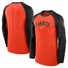 San Francisco Giants Nike Authentic Collection Game Time Dri-FIT Raglan Long Sleeve T-Shirt - Orange/Black T-shirts