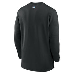 Miami Marlins Nike Authentic Collection Game Time Performance Quarter-Zip Top - Black Tops