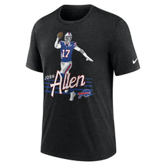 Josh Allen Buffalo Bills Player Graphic T-Shirt Heather Black