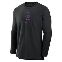 Colorado Rockies Nike Authentic Collection Player Dri-FIT Lightweight Pullover - Black Pullover