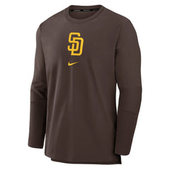 San Diego Padres Nike Authentic Collection Player Dri-FIT Lightweight Pullover - Brown Pullover