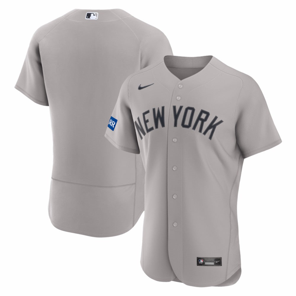 MLB New York Yankees Nike Road Sponsor Patch Authentic Jersey - Gray