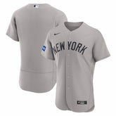MLB New York Yankees Nike Road Sponsor Patch Authentic Jersey - Gray