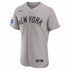 MLB New York Yankees Nike Road Sponsor Patch Authentic Jersey - Gray