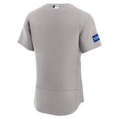 MLB New York Yankees Nike Road Sponsor Patch Authentic Jersey - Gray