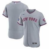 MLB New York Mets Nike Road Sponsor Patch Authentic Jersey - Gray