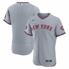 MLB New York Mets Nike Road Sponsor Patch Authentic Jersey - Gray
