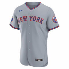 MLB New York Mets Nike Road Sponsor Patch Authentic Jersey - Gray