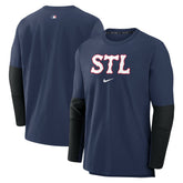 St. Louis Cardinals Nike Authentic Collection Player Dri-FIT Lightweight Pullover - Navy Pullover