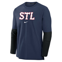 St. Louis Cardinals Nike Authentic Collection Player Dri-FIT Lightweight Pullover - Navy Pullover