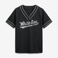 Chicago White Sox Fanatics Women's Diva Race Ahead Raglan V-Neck T-Shirt - Black T-shirts