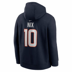 Bo Nix Denver Broncos Name & Number Fleece Hoodie Navy