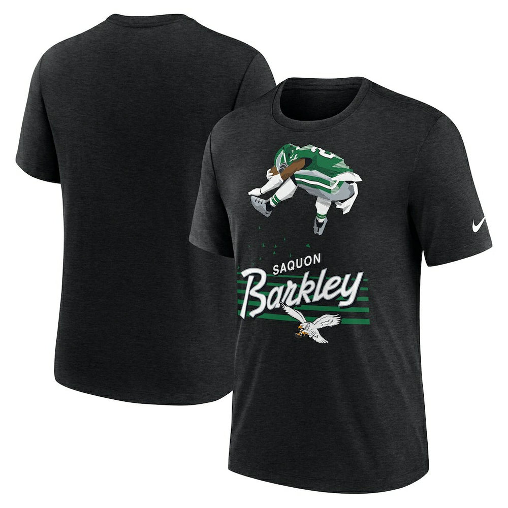 Saquon Barkley Philadelphia Eagles Player Graphic T-Shirt Heather Black