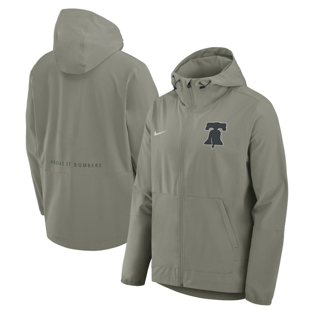 Philadelphia Phillies Nike Unlimited Packable Full-Zip Hooded Jacket - Olive Jackets