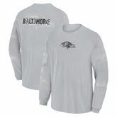 Baltimore Ravens Oversized Type Play Long Sleeve T-Shirt Gray