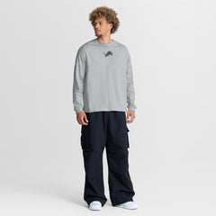 Detroit Lions Oversized Type Play Long Sleeve T-Shirt Gray